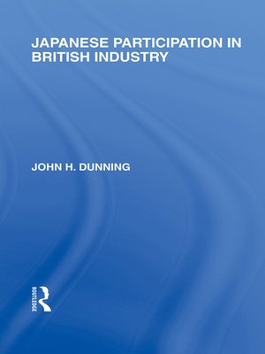 cover image of Japanese Participation in British Industry